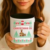 All I Want For Christmas Is Bourbon Funny Ugly Sweater Gift Great Gift Coffee Mug thumb 3