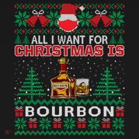 All I Want For Christmas Is Bourbon Funny Ugly Sweater Gift Great Gift Ornament thumb 1