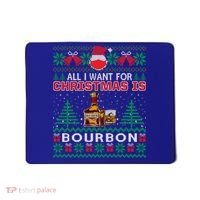 All I Want For Christmas Is Bourbon Funny Ugly Sweater Gift Great Gift Mousepad thumb 0
