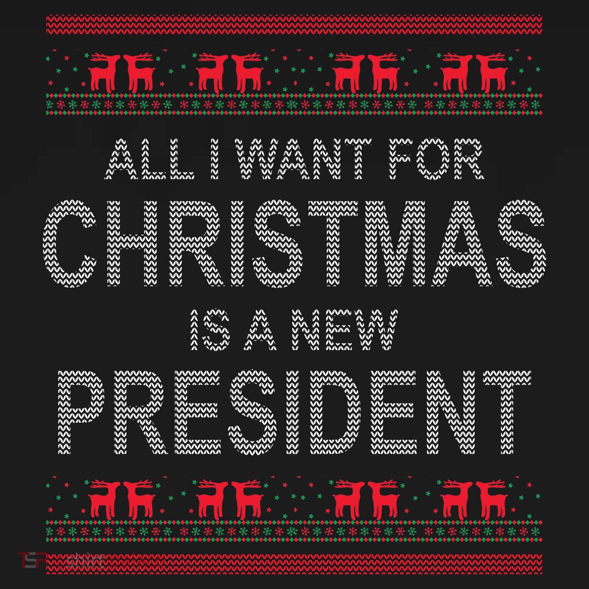 All I Want For Christmas Is A New President Ugly Christmas Kids Sweatshirt