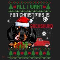All I Want For Christmas Is Dachshund Ugly Christmas Sweater Funny Gift Beanie thumb 2