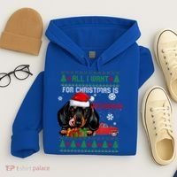 All I Want For Christmas Is Dachshund Ugly Christmas Sweater Funny Gift Hoodie thumb 4