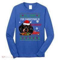 All I Want For Christmas Is Dachshund Ugly Christmas Sweater Funny Gift Long Sleeve Shirt thumb 0