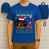 All I Want For Christmas Is Dachshund Ugly Christmas Sweater Funny Gift T-Shirt thumb 6