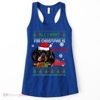 All I Want For Christmas Is Dachshund Ugly Christmas Sweater Funny Gift Women's Tank Top thumb 0