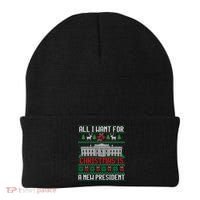 All I Want For Christmas Is A New President Ugly Sweater Beanie thumb 0