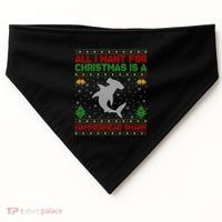 All I Want For Christmas Is A Hammerhead Shark Ugly Xmas Gift USA-Made Doggie Bandana thumb 0