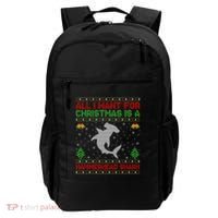 All I Want For Christmas Is A Hammerhead Shark Ugly Xmas Gift Backpack thumb 0