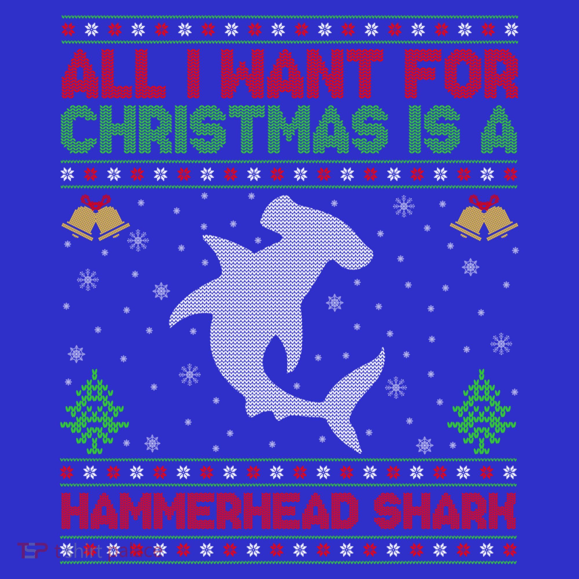 All I Want For Christmas Is A Hammerhead Shark Ugly Xmas Gift Women's Tank Top