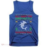 All I Want For Christmas Is A Hammerhead Shark Ugly Xmas Gift Tank Top thumb 0