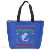 All I Want For Christmas Is A Hammerhead Shark Ugly Xmas Gift Tote Bag thumb 0