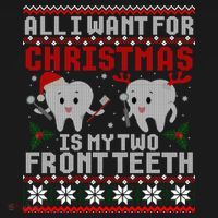 All I Want For Christmas Is My Two Front Teeth Ugly Sweater Cute Gift Women's Hoodie thumb 2