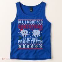All I Want For Christmas Is My Two Front Teeth Ugly Sweater Cute Gift Tank Top thumb 2