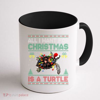 All I Want For Christmas Is A Sea Turtle Funny Ugly Sweater  Coffee Mug back