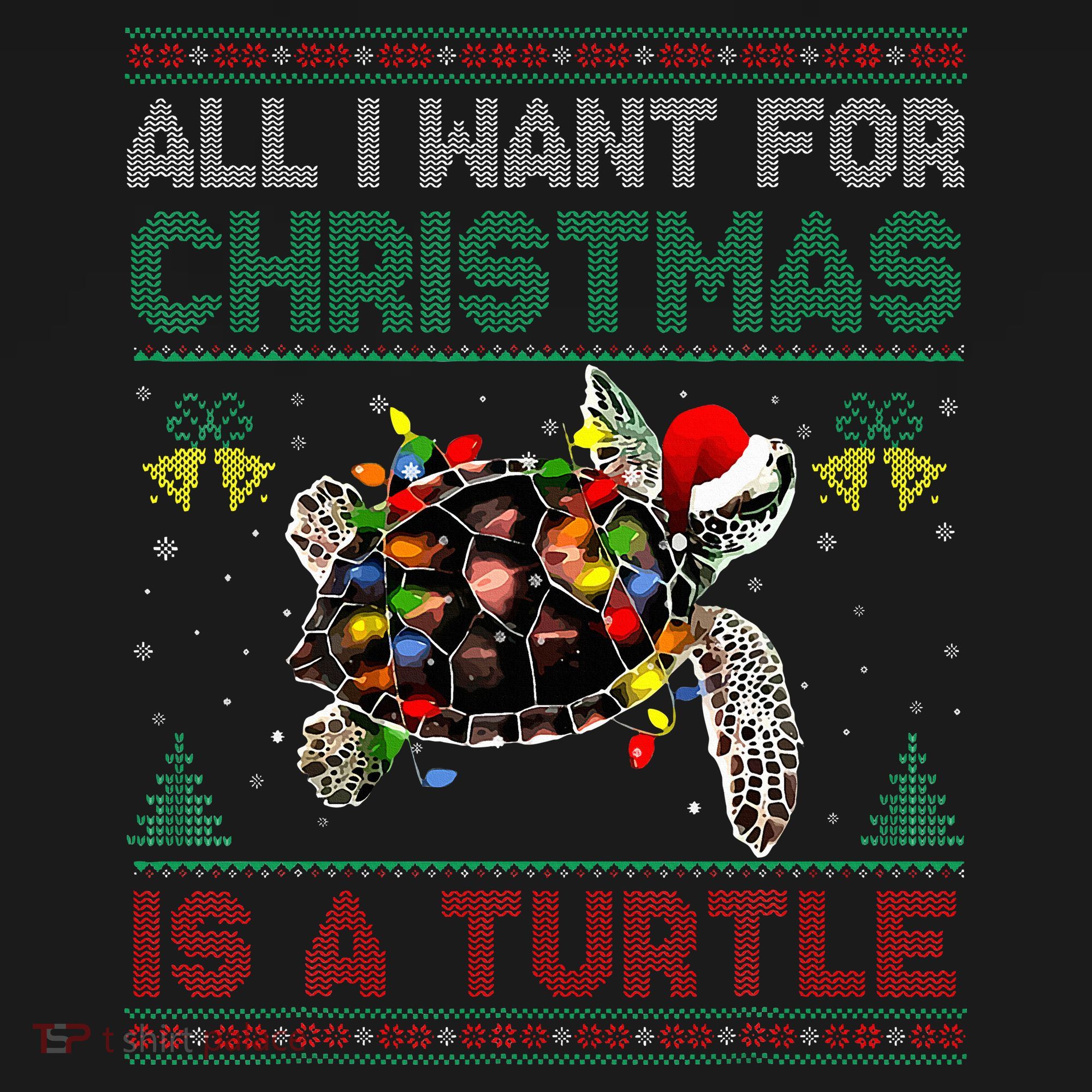 All I Want For Christmas Is A Sea Turtle Funny Ugly Sweater  Polo