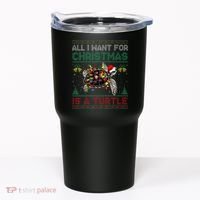 All I Want For Christmas Is A Sea Turtle Funny Ugly Sweater  Tumbler thumb 0