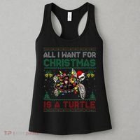 All I Want For Christmas Is A Sea Turtle Funny Ugly Sweater  Women's Tank Top thumb 3