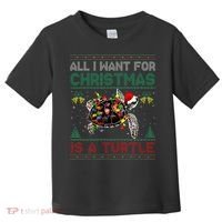 All I Want For Christmas Is A Sea Turtle Funny Ugly Sweater  Toddler T-Shirt thumb 0