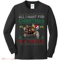 All I Want For Christmas Is A Sea Turtle Funny Ugly Sweater  Kids Long Sleeve Shirt thumb 0