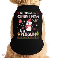 All I Want For Christmas Is A Penguin Funny Xmas Holiday Gift Doggie Tank thumb 0