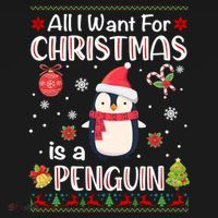 All I Want For Christmas Is A Penguin Funny Xmas Holiday Gift Doggie Tank thumb 4