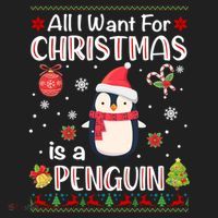 All I Want For Christmas Is A Penguin Funny Xmas Holiday Gift Beanie thumb 2