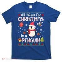 All I Want For Christmas Is A Penguin Funny Xmas Holiday Gift T-Shirt thumb 0
