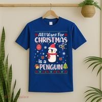 All I Want For Christmas Is A Penguin Funny Xmas Holiday Gift T-Shirt thumb 2