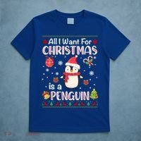 All I Want For Christmas Is A Penguin Funny Xmas Holiday Gift T-Shirt thumb 5