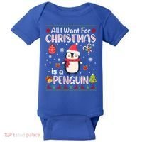 All I Want For Christmas Is A Penguin Funny Xmas Holiday Gift Baby Bodysuit thumb 0