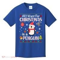 All I Want For Christmas Is A Penguin Funny Xmas Holiday Gift Kids T-Shirt thumb 0