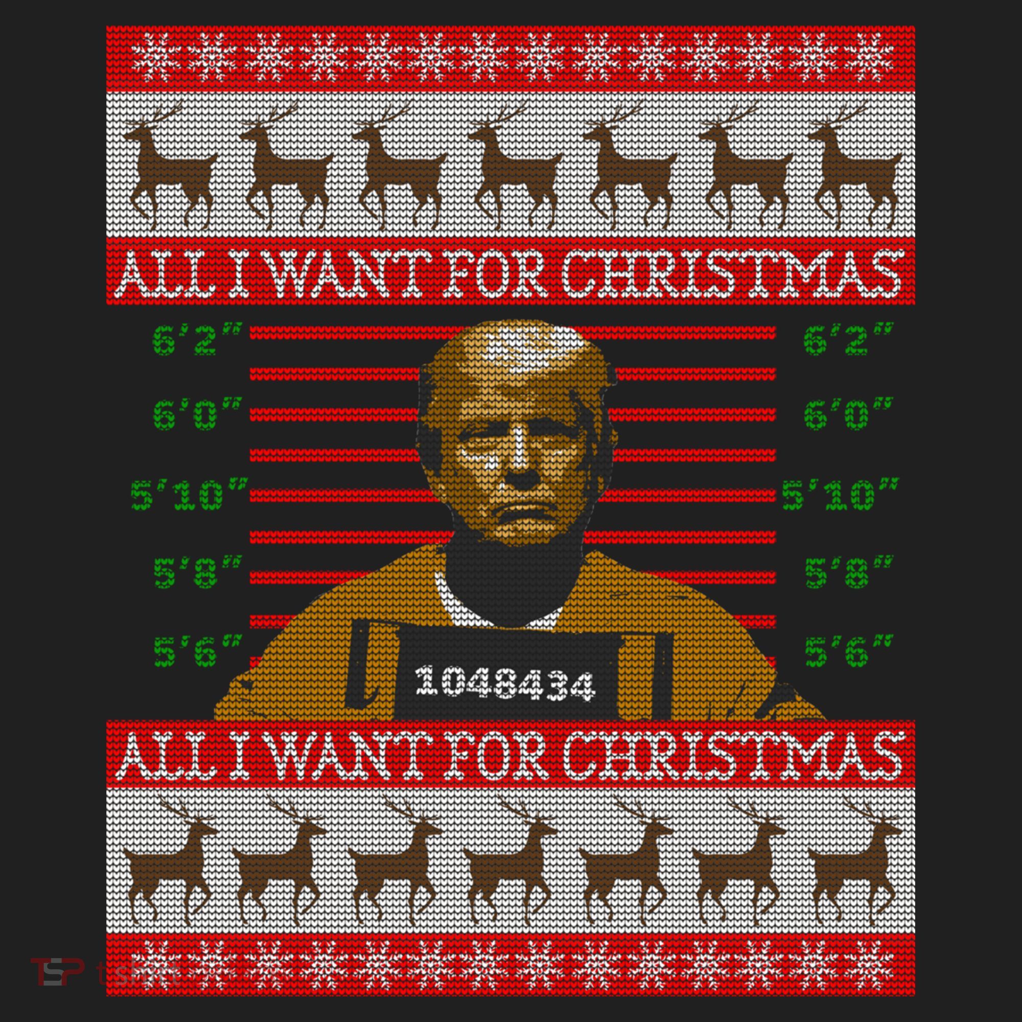 All I Want For Christmas Is Trump In Prison Ugly Christmas Gift Beanie