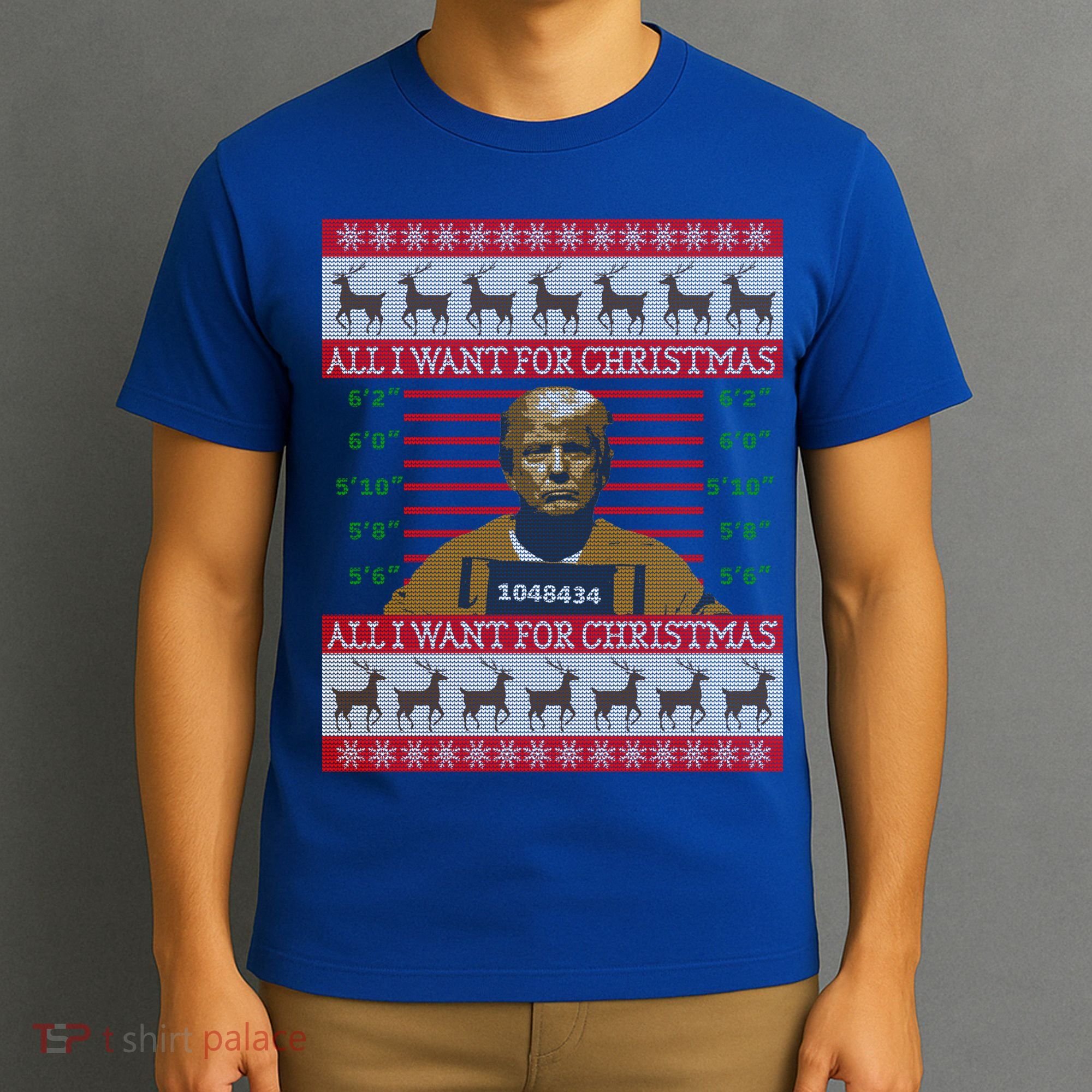 All I Want For Christmas Is Trump In Prison Ugly Christmas Gift T-Shirt