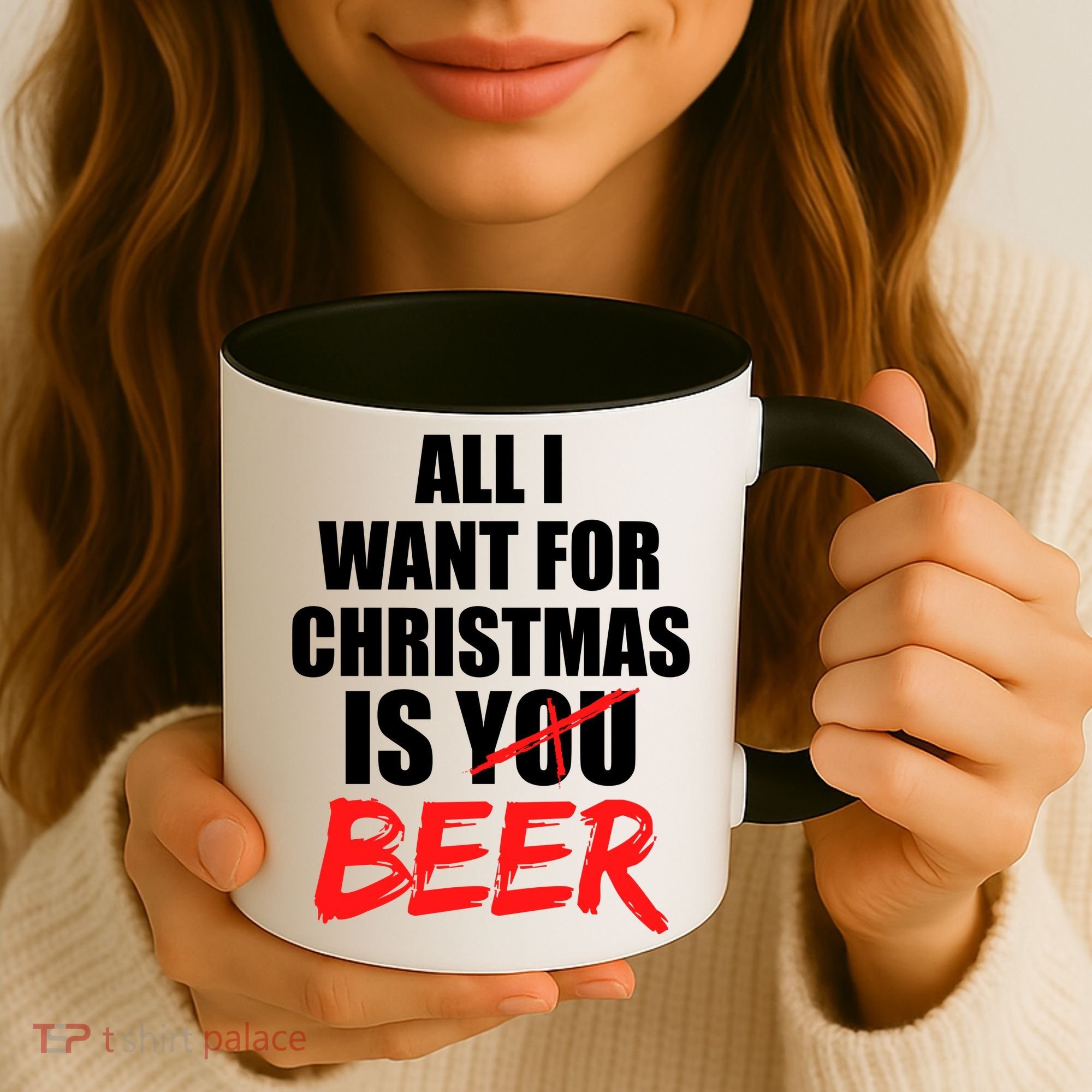 All I Want For Christmas Is Beer Funny Gift Coffee Mug