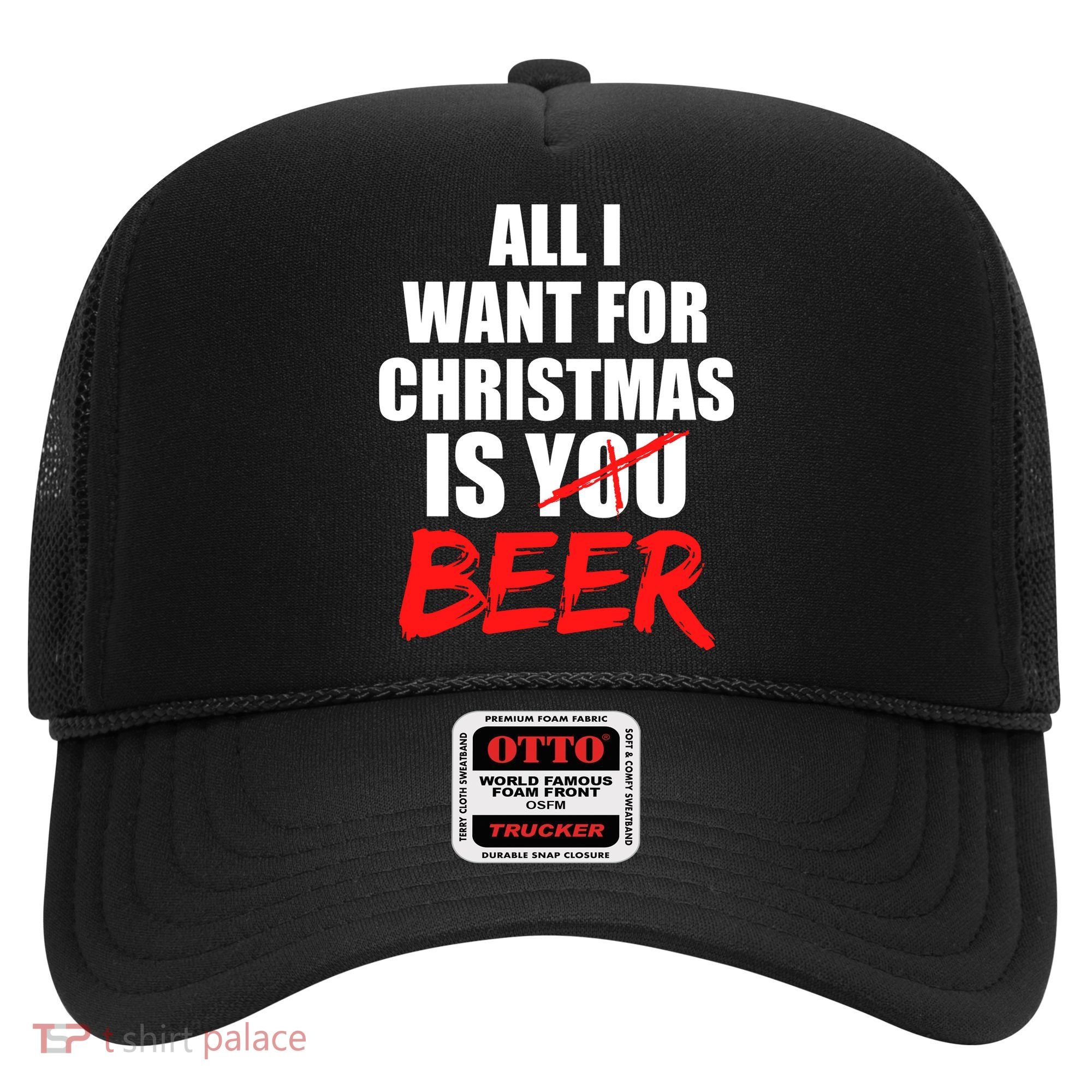 All I Want For Christmas Is Beer Funny Gift Hat