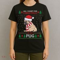 All I Want For Christmas Is My Pug Ugly Christmas T-Shirt thumb 4