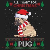 All I Want For Christmas Is My Pug Ugly Christmas Beanie thumb 2