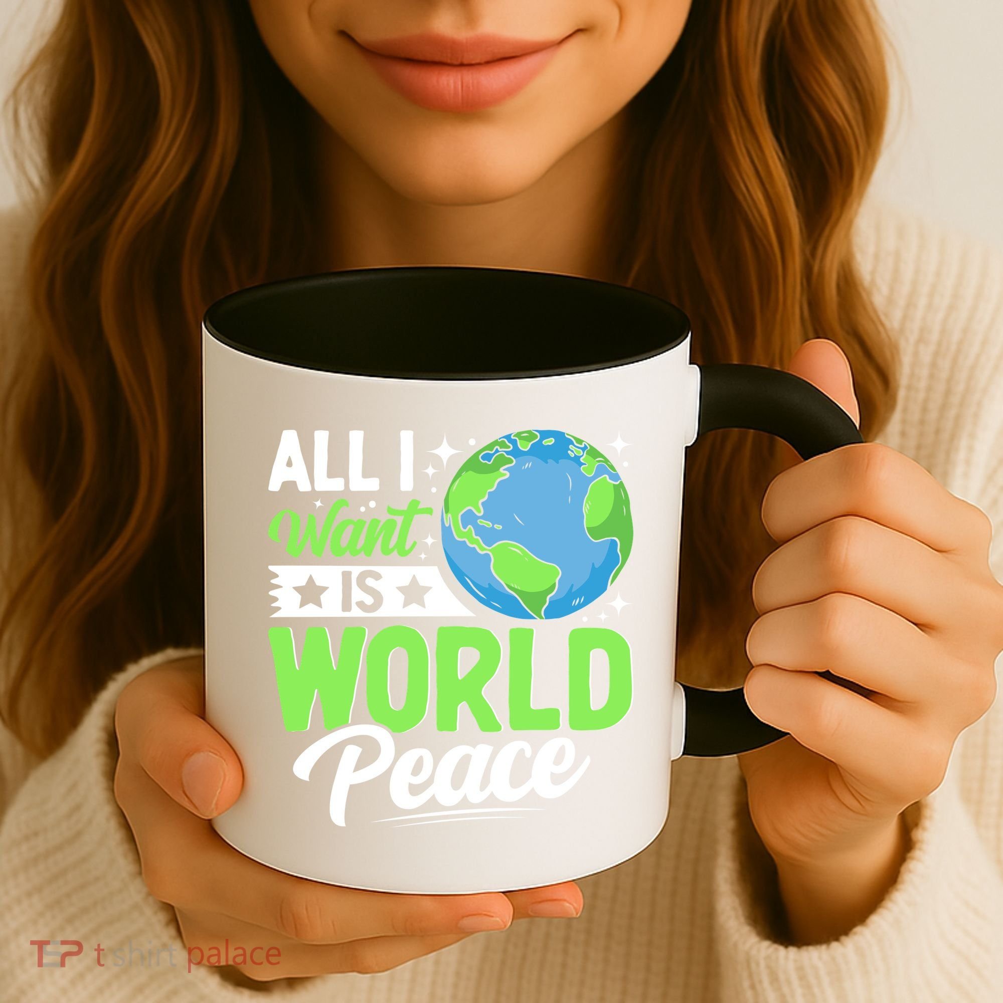 All I Want Is World Peace Graphic Coffee Mug