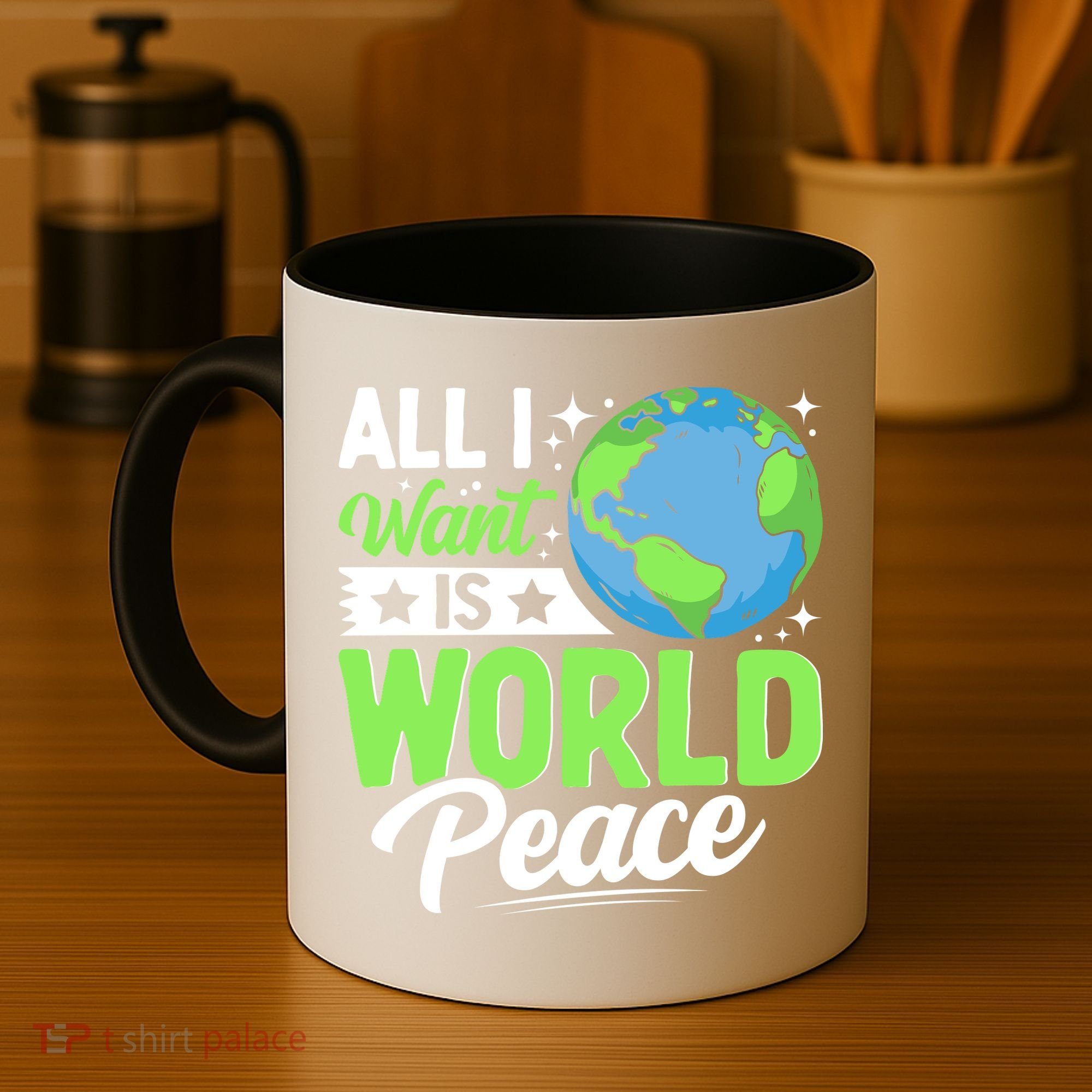 All I Want Is World Peace Graphic Coffee Mug