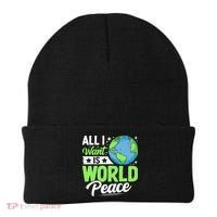 All I Want Is World Peace Graphic Beanie thumb 0
