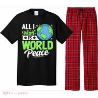 All I Want Is World Peace Graphic Pajama Set thumb 0