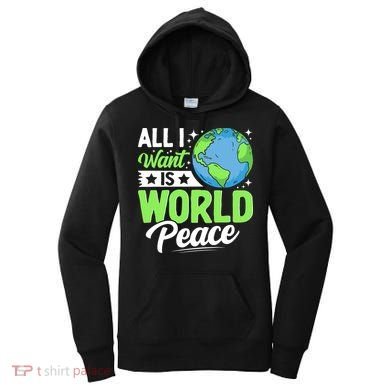 All I Want Is World Peace Graphic Women's Hoodie