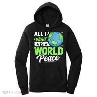 All I Want Is World Peace Graphic Women's Hoodie thumb 0
