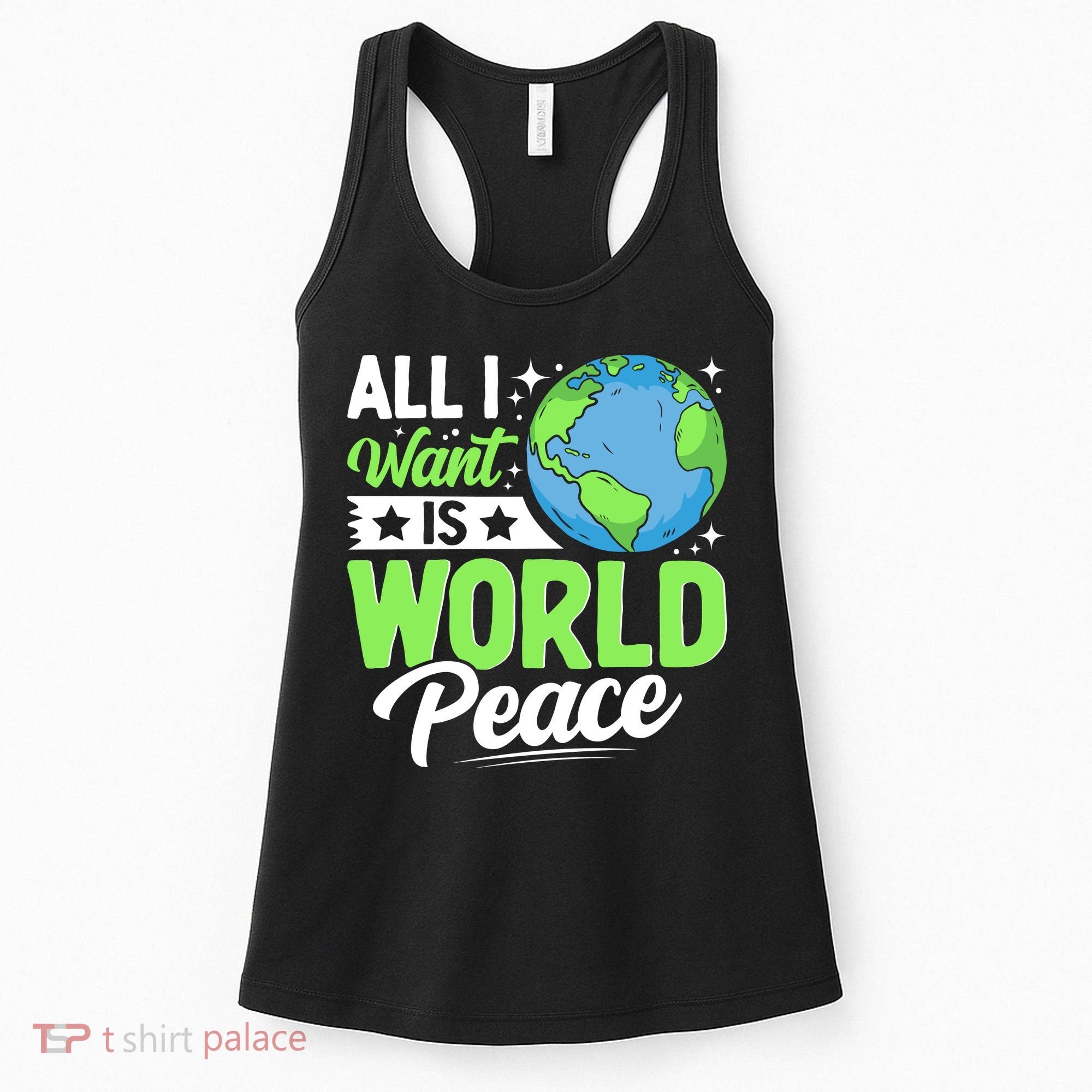 All I Want Is World Peace Graphic Women's Tank Top