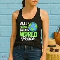 All I Want Is World Peace Graphic Women's Tank Top thumb 2