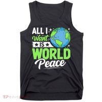 All I Want Is World Peace Graphic Tank Top thumb 0