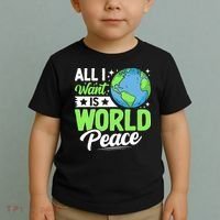 All I Want Is World Peace Graphic Toddler T-Shirt thumb 2