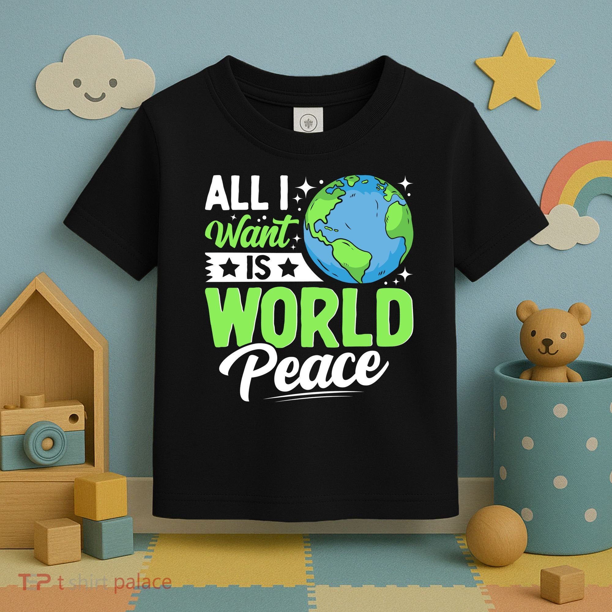 All I Want Is World Peace Graphic Toddler T-Shirt