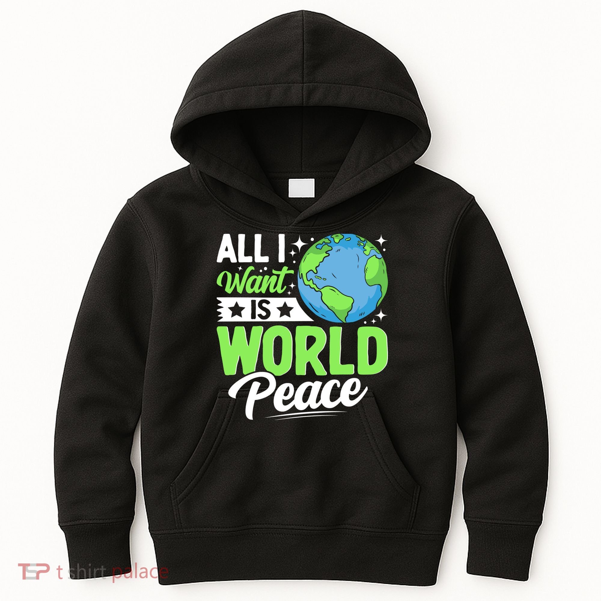 All I Want Is World Peace Graphic Kids Hoodie
