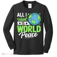 All I Want Is World Peace Graphic Kids Long Sleeve Shirt thumb 0